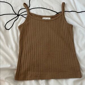 GAP Tan Ribbed Kids Tank Top